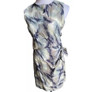 Vtg Wrap Skirt Top Set Ilyse Hart 2 Piece Women 6 Blue Gray Tiedye Beach Y2k 90s